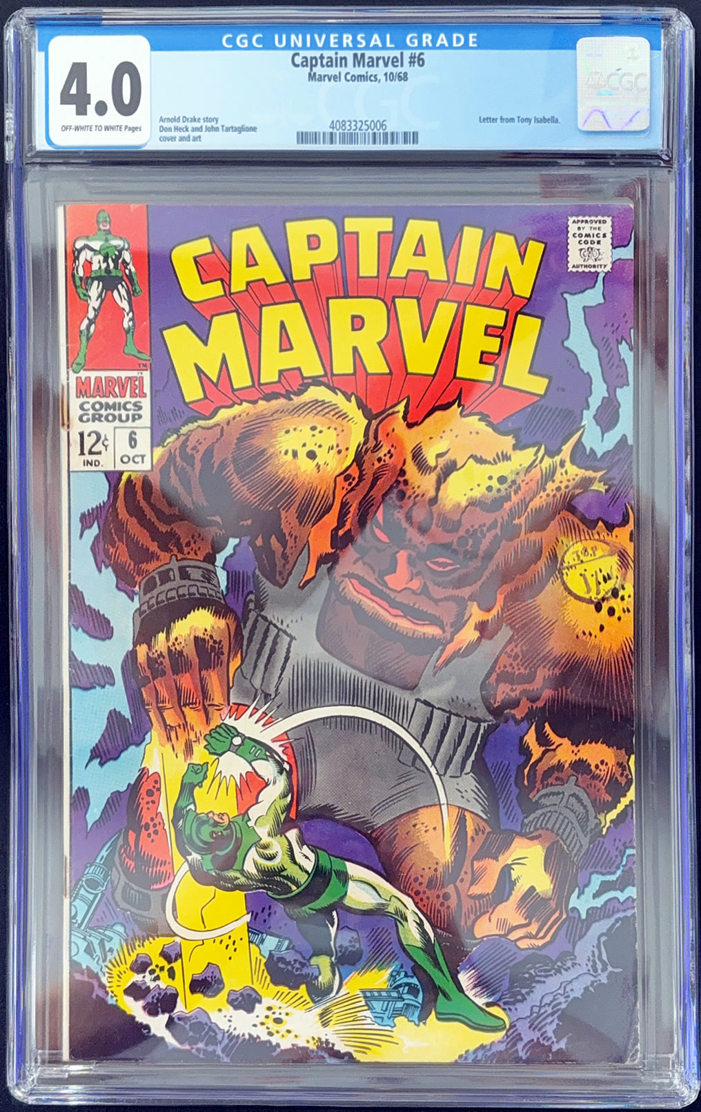 Captain Marvel #6 (1968) CGC 4.0 | Marvel Comics