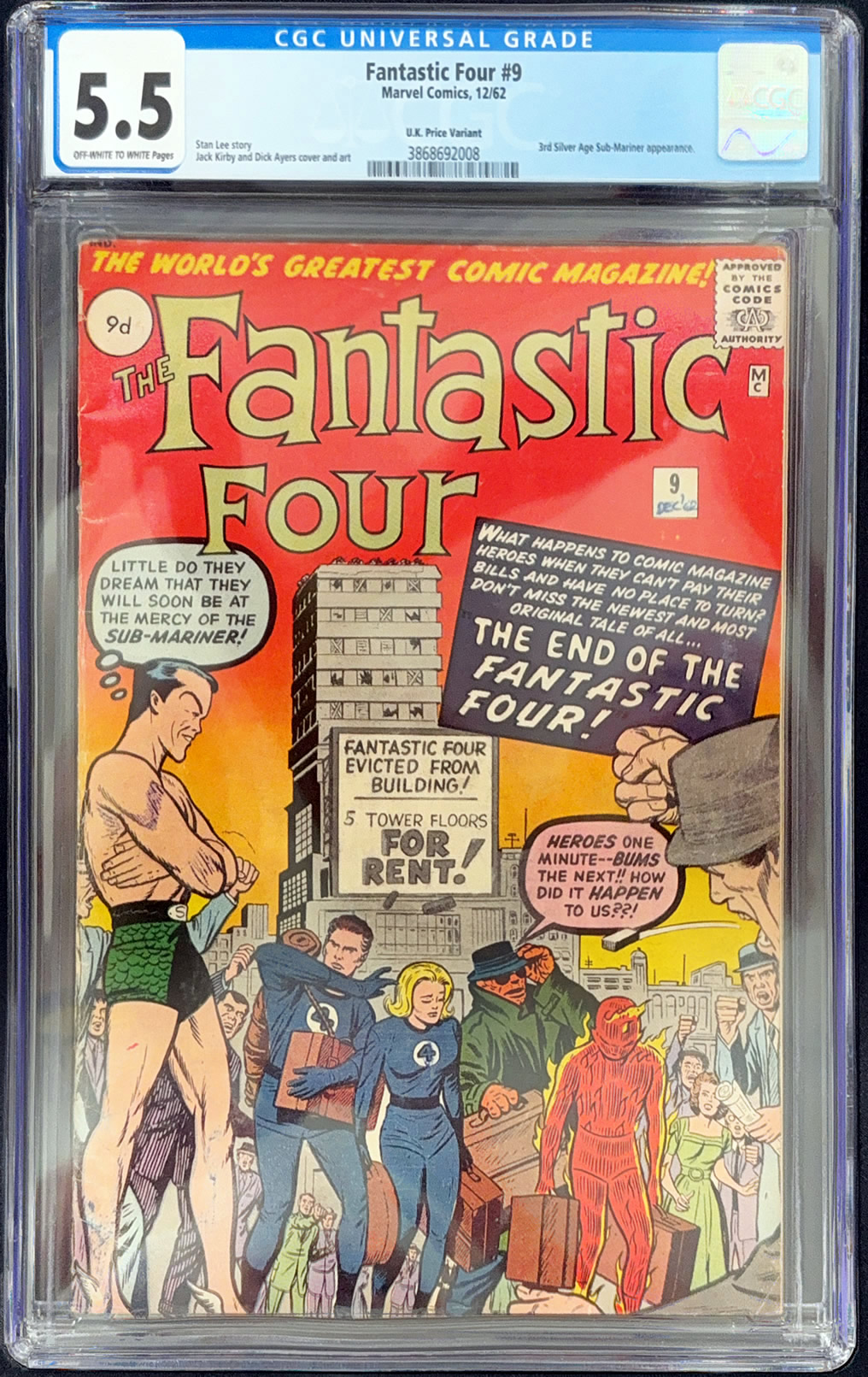 Fantastic Four #9 (1962) CGC 5.5 | Marvel Comics