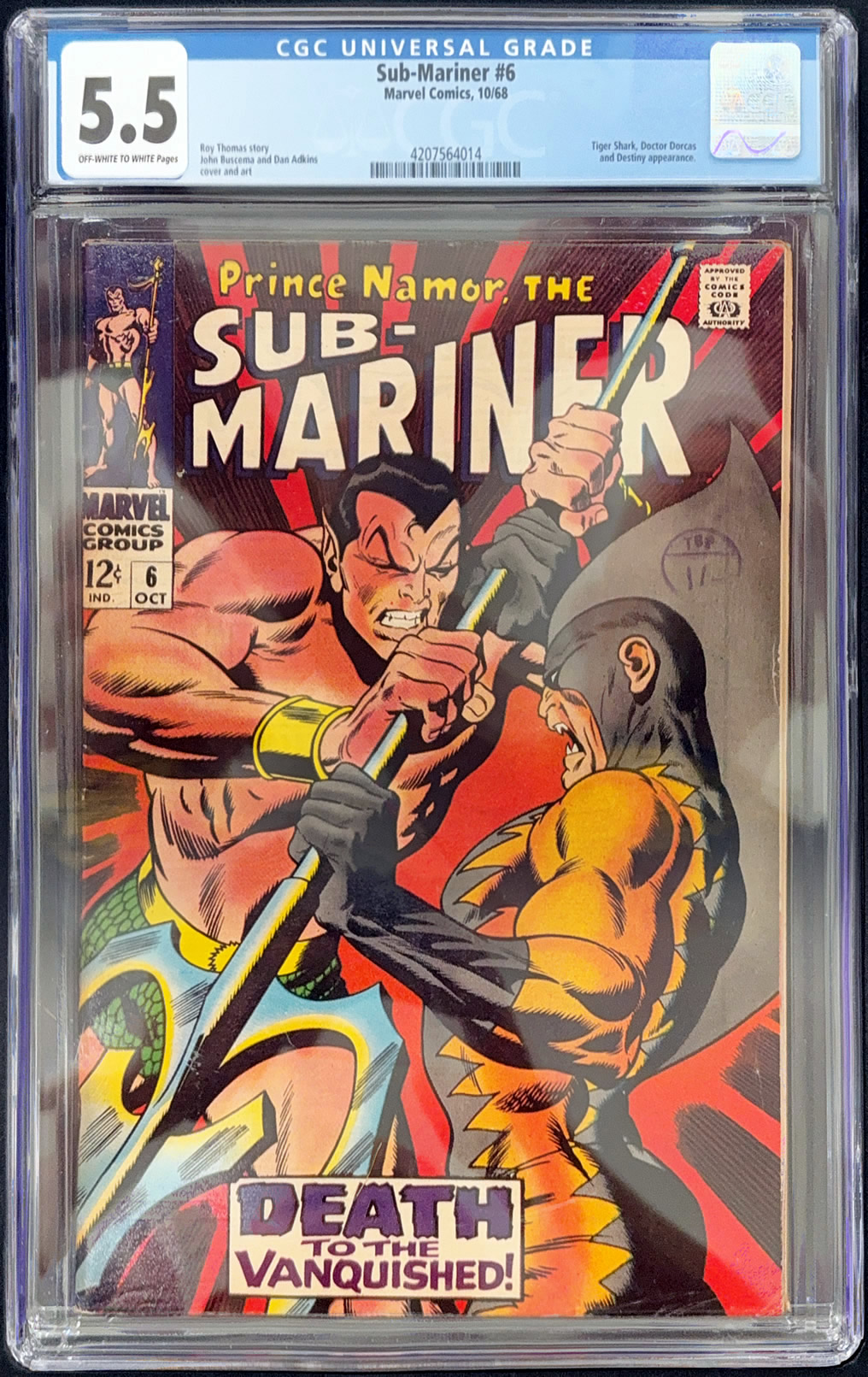 Sub-Mariner #6 (1968) CGC 5.5 | Marvel Comics