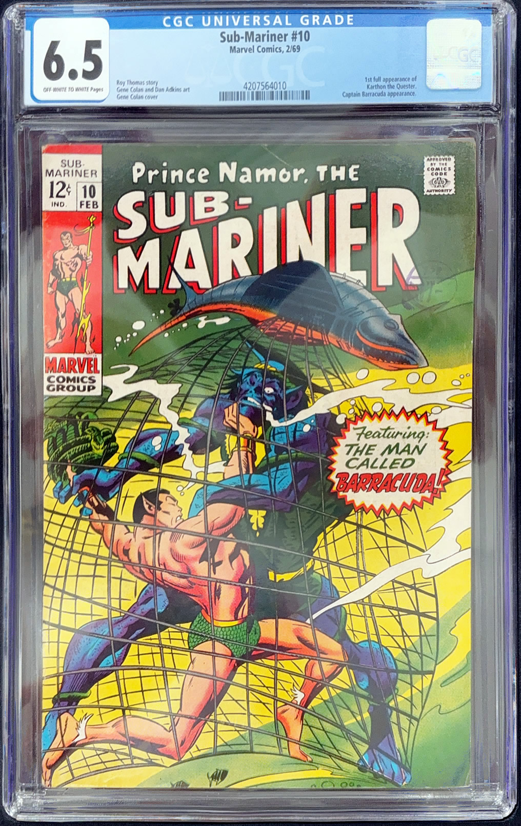 Sub-Mariner #10 (1969) CGC 6.5 | Marvel Comics
