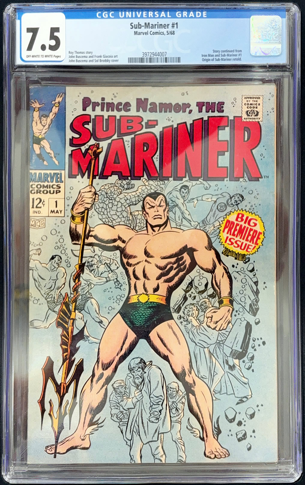 Sub-Mariner #1 (1968) CGC 7.5 | Marvel Comics