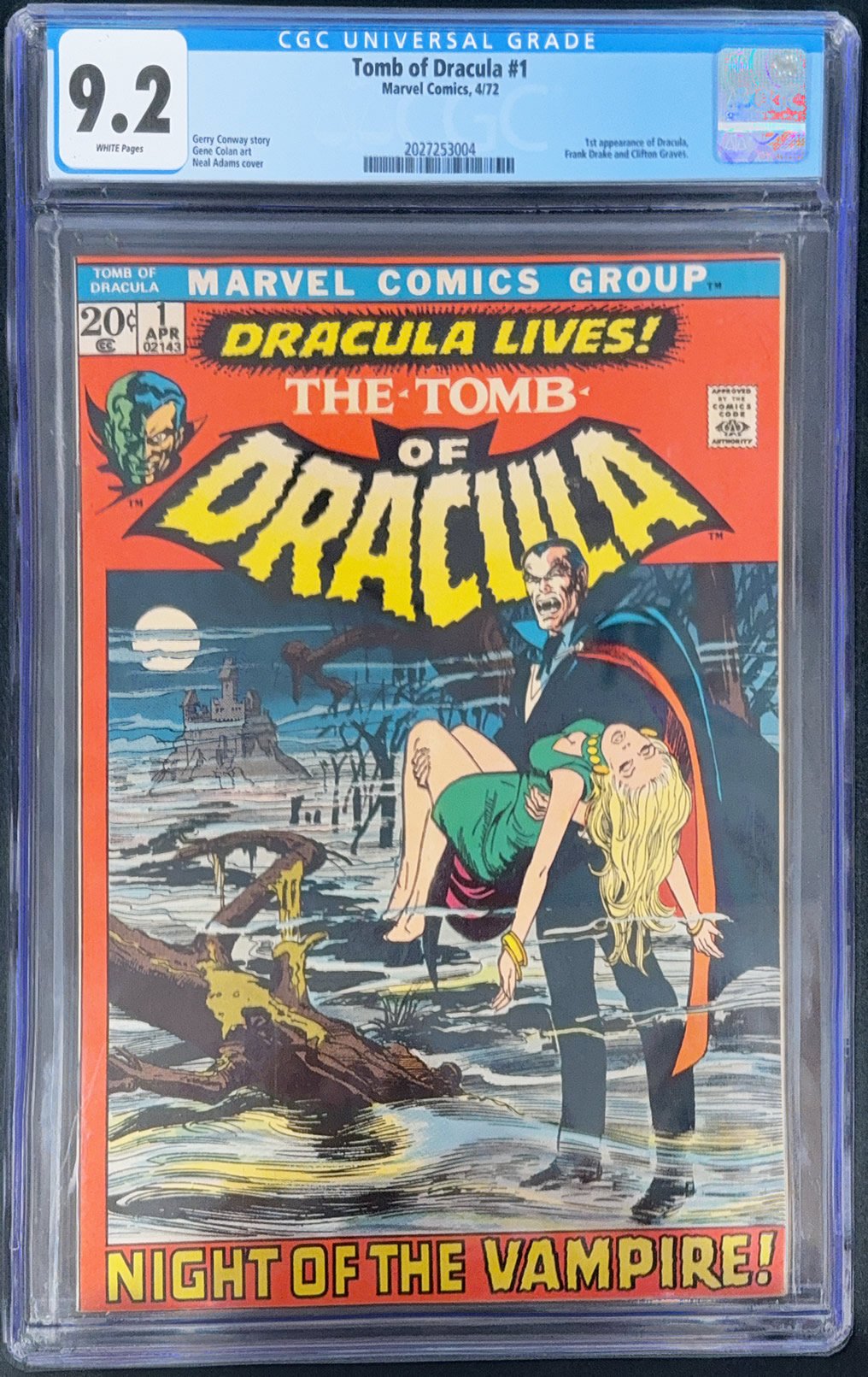 Tomb of Dracula #1 (1972) CGC 9.2 | Marvel Comics